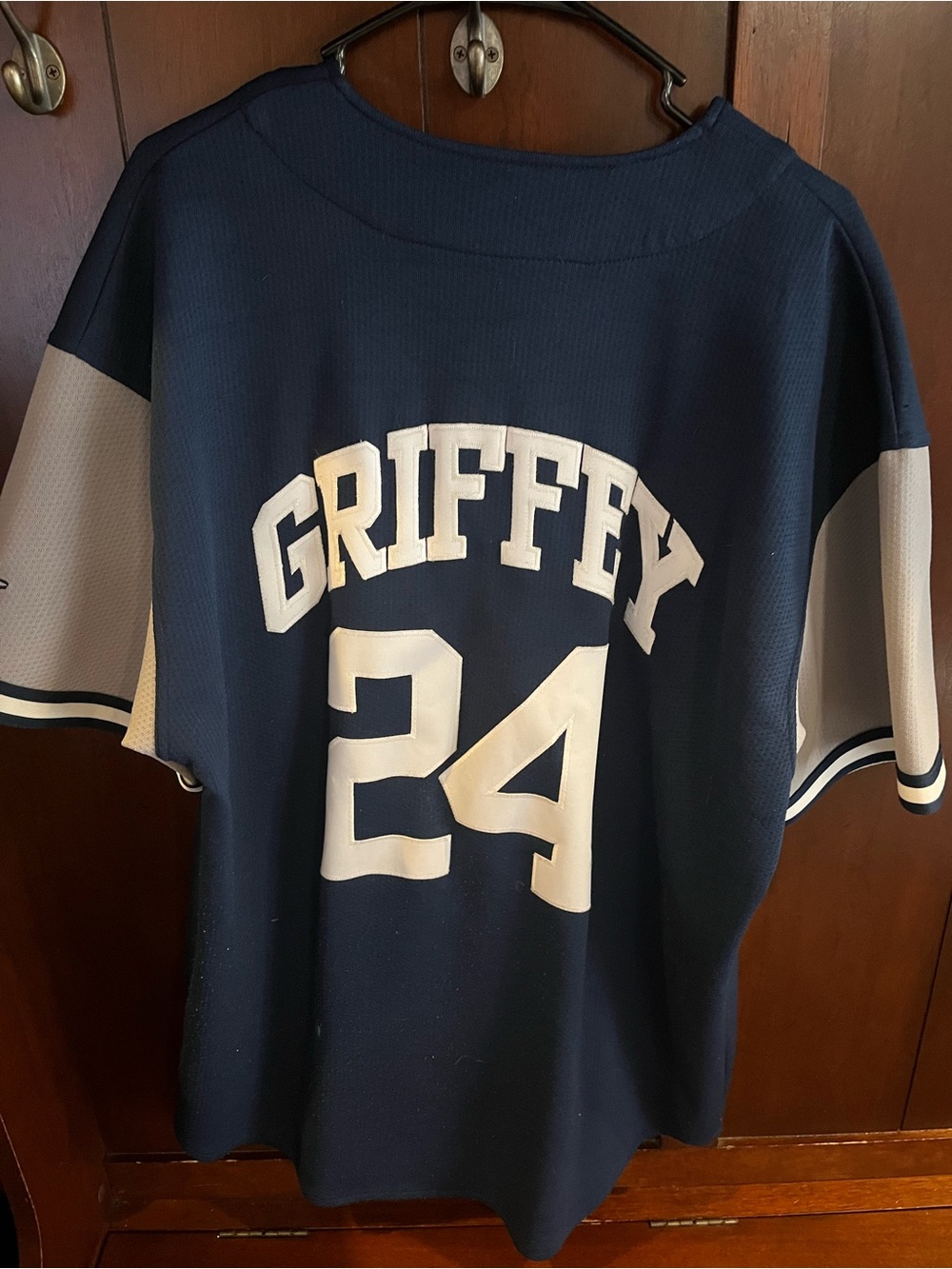 STARTER KEN GRIFFEY JR Navy Blue MLB Genuine Merchandise Button-Up Jersey